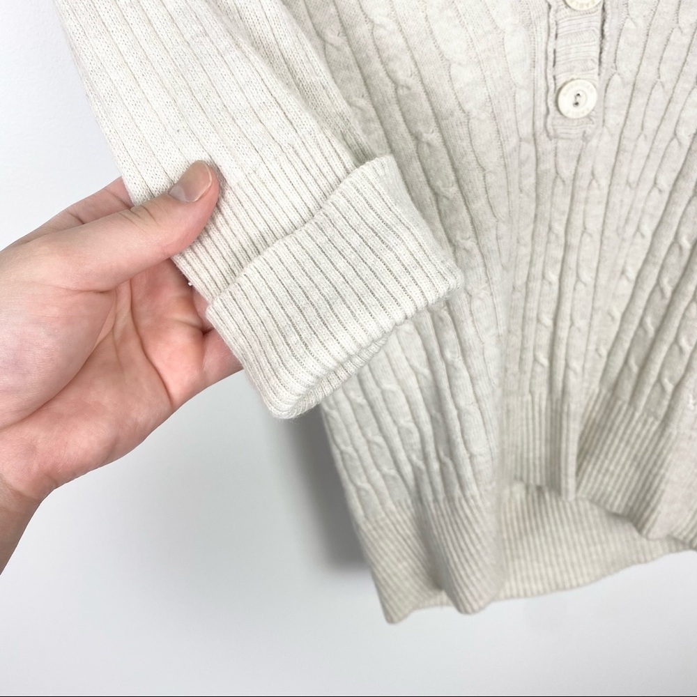 American Eagle Cable Knit Button Hoodie - image 8